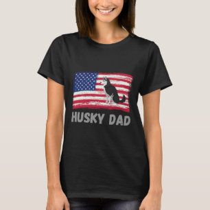 Camiseta Rouco Do Pavilhão Dos Eua E Sentado O Husky Siberi