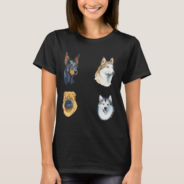 Camiseta Rouco Doberman Charpei Malamute Pack 263 (Frente)