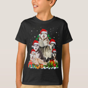 Camiseta Rouco Engraçado Cachorro Árvore de Natal Bonito Xm