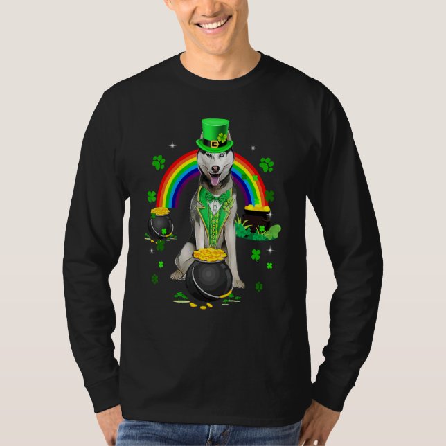 Camiseta Rouco Engraçado Sibir Leprechaun Shamrock Rua Patr (Frente)