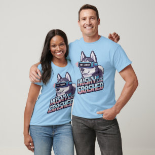 Camiseta Rouco.exe travado - Cachorro Cyberpunk com Pixel A