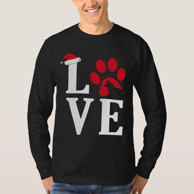 Camiseta Rouco Love Paw Christmas Tri Blend (Frente)