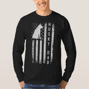 Camiseta Rouco Lover Gift Siberian Husky Pai American Flag