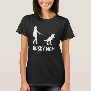 Camiseta Rouco Mãe Siberiana Husky Mama Dog Dinossaur Mulhe