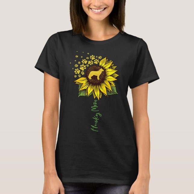 Camiseta Rouco Mãe Sunflower Siberian Hussein Cachorro Mãe  (Frente)