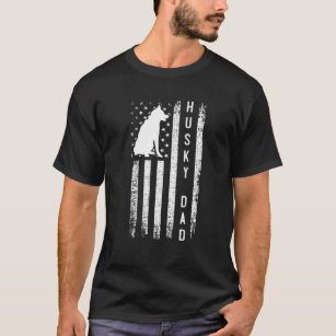 Camiseta Rouco Mens Lover Gift Siberian Husky Pai Americano