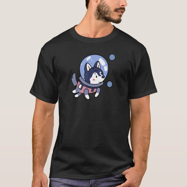 Camiseta Rouco no espaço Retro Cachorro Pupado (Frente)