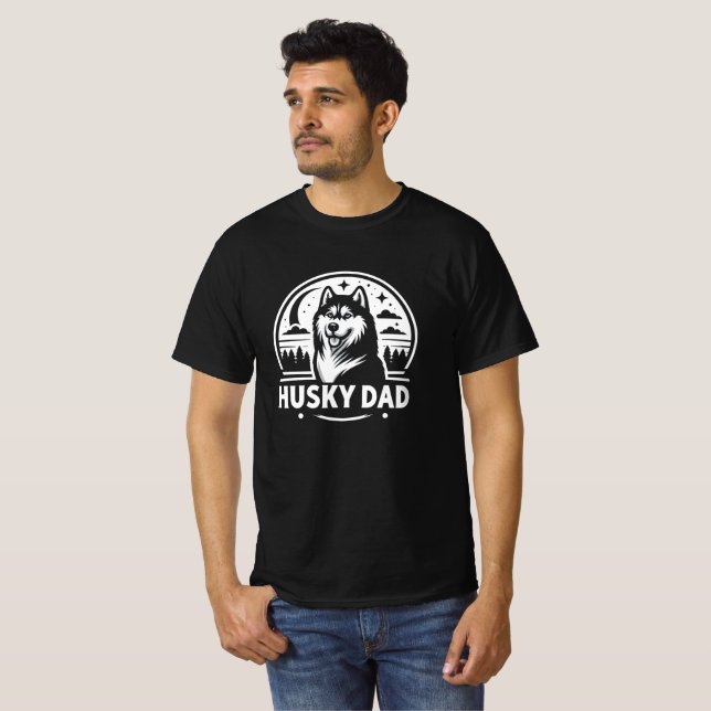 Camiseta Rouco Pai Presente Proprietário de Cachorro Siberi (Frente Completa)