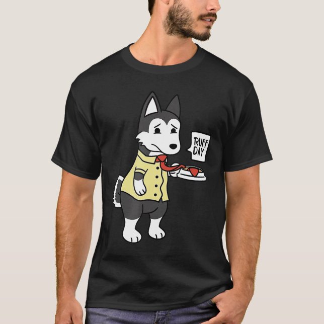 Camiseta Rouco Ruff Dia Engraçado Presente no Cachorro (Frente)