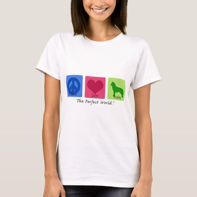 Camiseta Rouco Siberian do amor da paz (Frente)