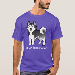 Camiseta Rouco Siberian dos desenhos animados/Malamute do