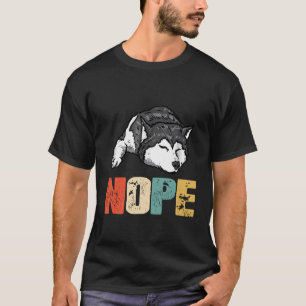 Camiseta Rouco - Vintage Nope Funny Siberian Husky Dog Love