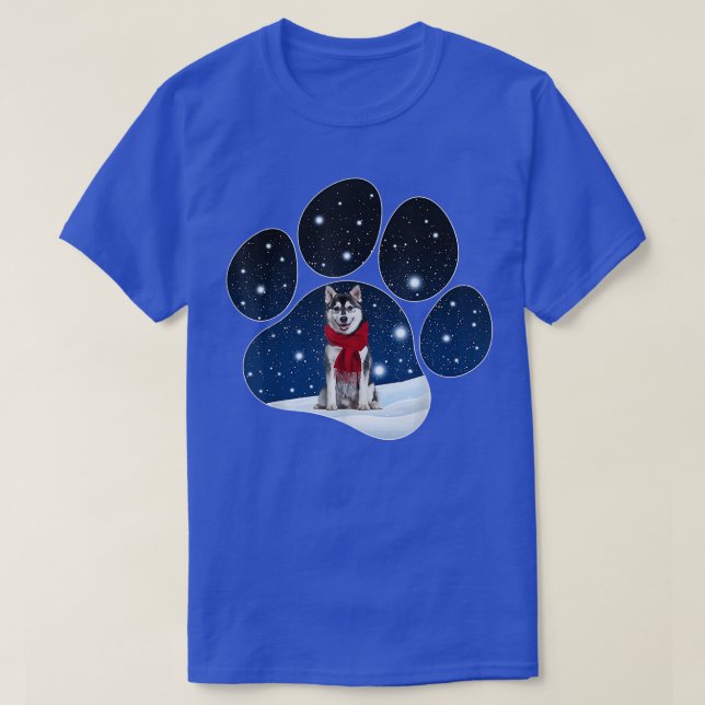 Camiseta Rouco Winter Snow Paw Dogs Natal (Frente do Design)