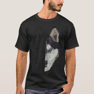 Camiseta Rouco Wolf Dog Puppy Animal Low Poly Geométrico