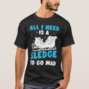 Camiseta Roucos Cães Sled Sled Sleding Mushing 2