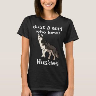 Camiseta Roucos Para Mulheres Meninas Pup Cachorro Siberian