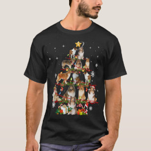 Camiseta Rough Collie Christmas Tree Lights Sweet Dog Chr