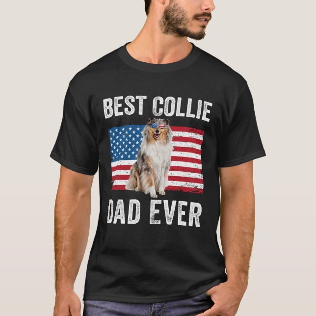 Camiseta Rough Collie Dad American Flag Collie Dog  Owner (Frente)