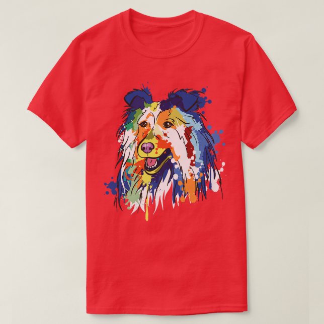 Camiseta Rough Collie Dog Dog Dover Dog Proprietário de Cac (Frente do Design)
