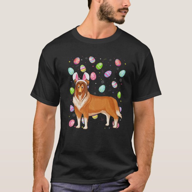 Camiseta Rough Collie Dog Easter Ovo Lover Rough Collie Eas (Frente)