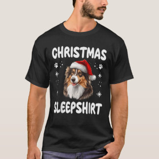 Camiseta Rough Collie Dog Nightgown Pajama Christmas Sleep
