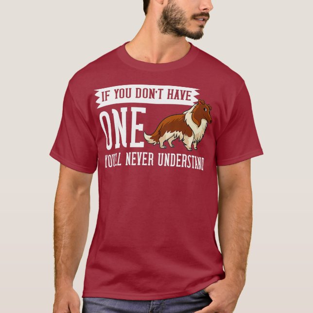 Camiseta Rough Collie Dog Puppies Proprietário (Frente)