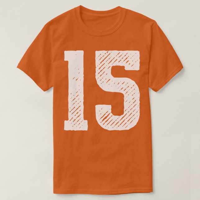 Camiseta Rough Number 15 1 (Frente do Design)