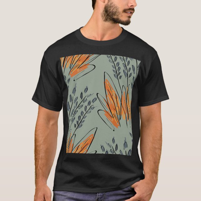 Camiseta Rough Sketch Grass Ethnic Design (Frente)