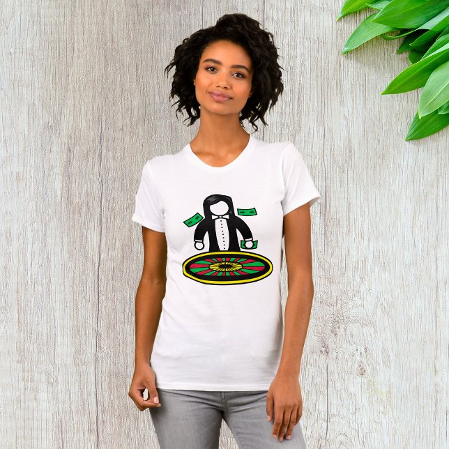 Camiseta Roulette Dealer Casino Game Womens T-Shirt (Criador carregado)
