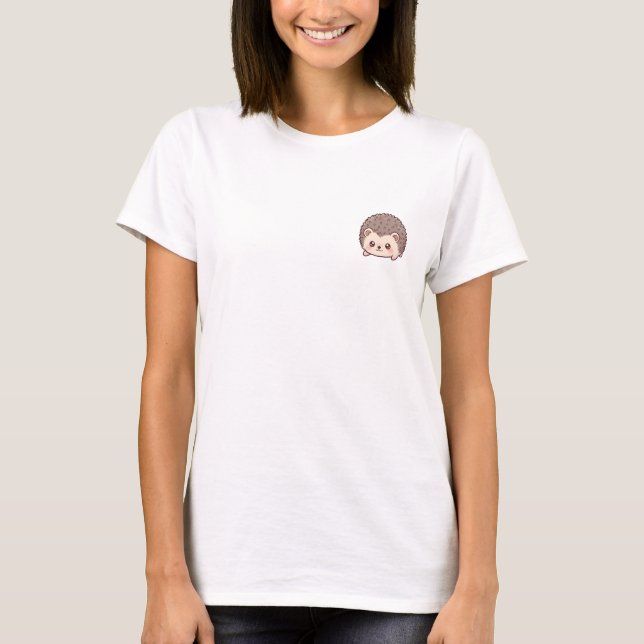 Camiseta Round Kawaii Hedgehog Illustration (Frente)