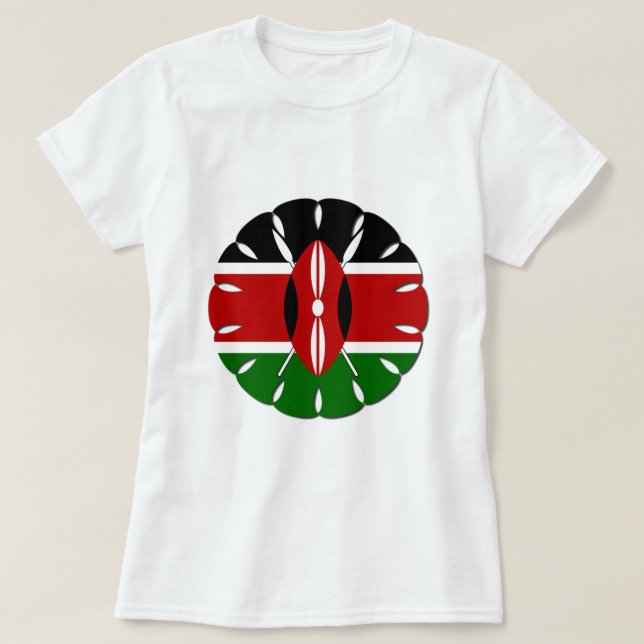 Camiseta Round Kenyan Motif: Um Símbolo Nacional (Frente do Design)