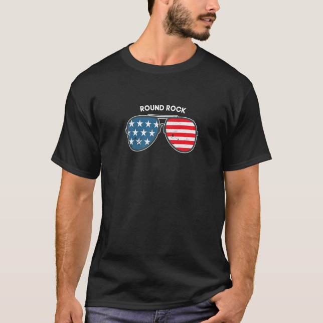 Camiseta Round Rock Texas Tx Us Cidades Americanas 4 De Jul (Frente)