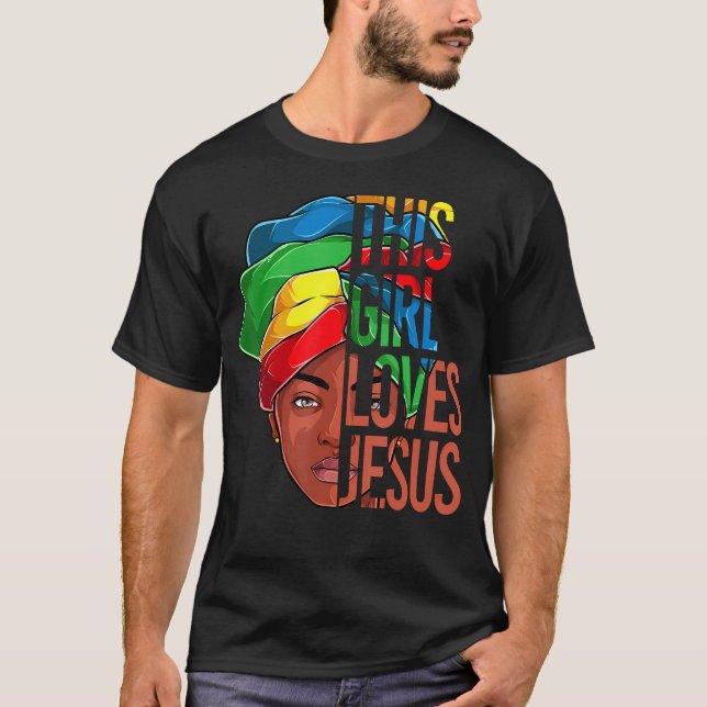 Camiseta Roupa afro-americana ama Jesus Christia (Frente)