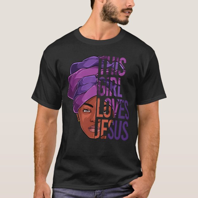 Camiseta Roupa Afro-Americano Jesus Negro Cristão Wom (Frente)
