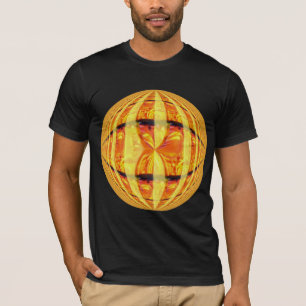 Camiseta roupa americana redonda Dourada orb