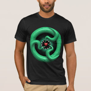 Camiseta Roupa americano básico do coração de Cthulhu