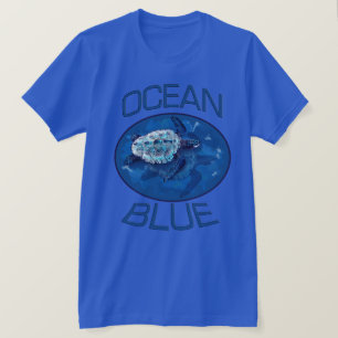 Camiseta Roupa Blue American da Tartaruga Marítim