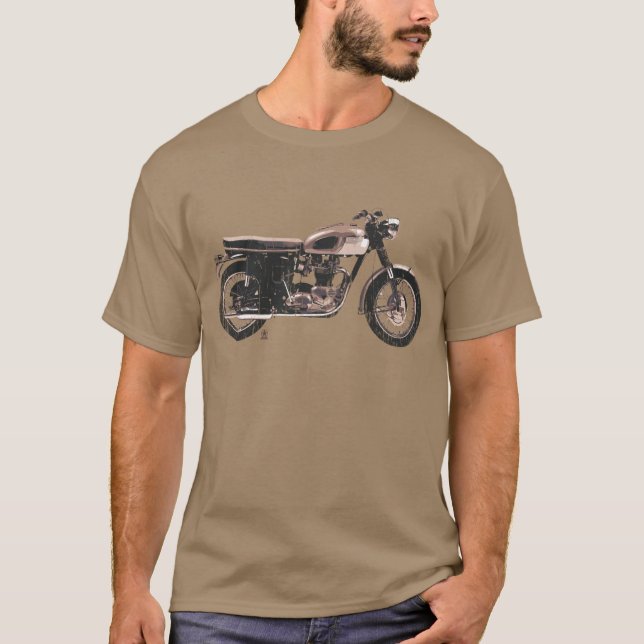 Camiseta Roupa britânica afligida da motocicleta do vintage (Frente)