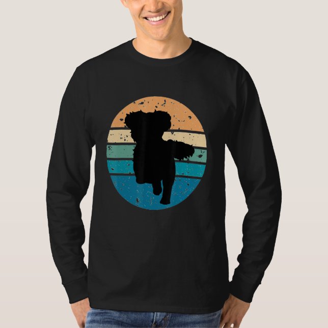 Camiseta Roupa Cão-Proprietário do Retro Shih Tzu Circular (Frente)