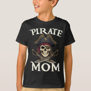 Camiseta Roupa combinando de família de caveira de mãe pira