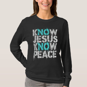 Camiseta Roupa Cristão - Conheça Jesus Saber Paz Sem Jesus