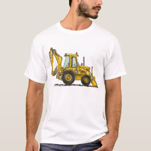 Camiseta Roupa da construção do carregador do escavador d