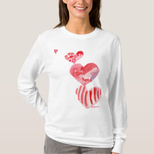 Camiseta Roupa da T-camisa da torre de 4 corações dos