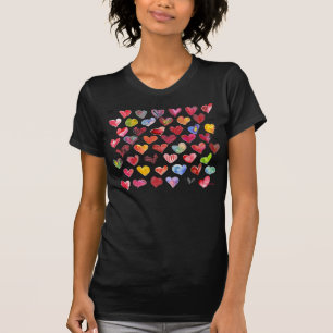 Camiseta Roupa da t-camisa de 48 corações do dia dos
