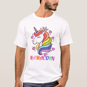 Camiseta Roupa de Aniversário de Mamacorn Unicórnio Mãe Fof