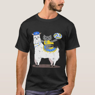 Camiseta Roupa de aniversário legal fofa de gato lhama de v