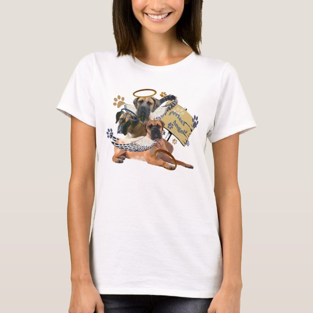 Camiseta Roupa de Anjo Perfeito do Bullmastiff (Frente)