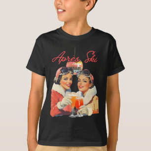 Camiseta Roupa de Apos-Eski dos Anos 80 Homens Mulheres Esq