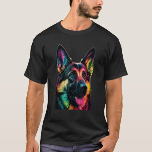 Camiseta Roupa de Arte de Design de Cachorro Pastor Alemão