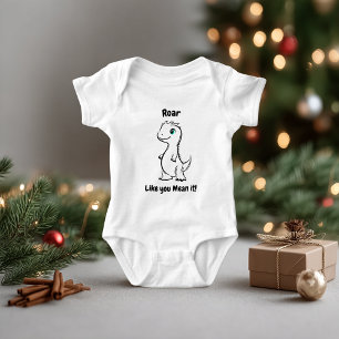 Camiseta Roupa de Bebê Dinossauro Fofo Ilustração Divertida